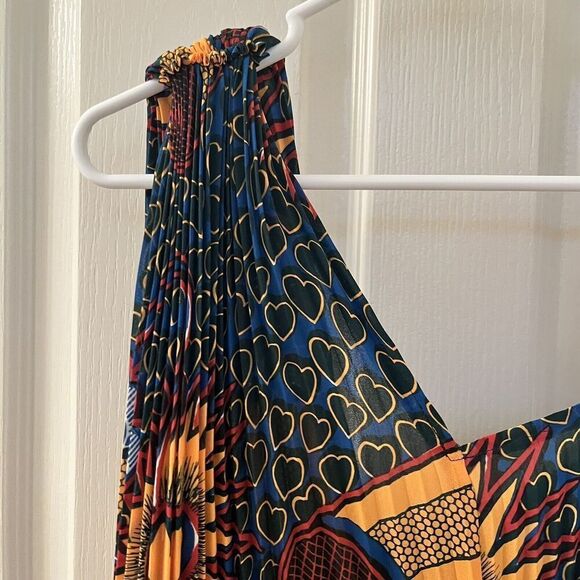 Junya Watanabe Comme des Garcons Asymmetrical Printed Pleated Dress Women's S - Picture 7 of 16